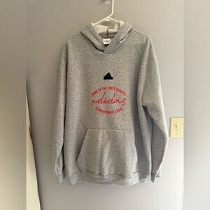 Adidas Hoodie Men’s SZ XL Grey Fleece Lined Brand Love Logo New Casual Outerwear